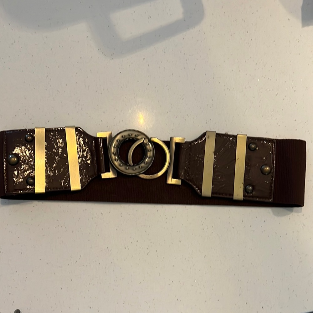 CHUNKY LEATHER BELT BROWN